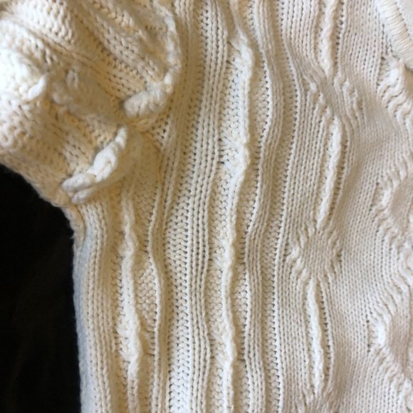 Vintage Chunky Knit, Gorgeous Warm Mock Neck Cream Sweater- Temporarily Altered - Picture 8 of 12